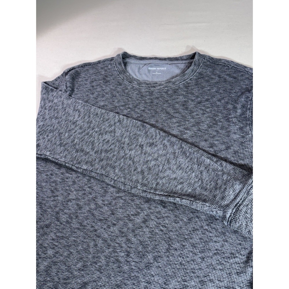 BANANA REPUBLIC LONG SLEEVE THERMAL SHIRT‎ CHARCOAL GREY LARGE BR OUTERWEAR TOP